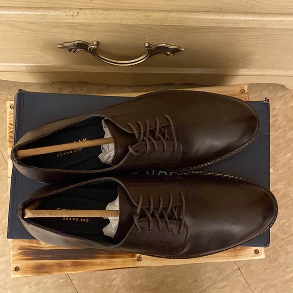 NWT Cole Haan 11 WIDE Morris Plain Oxford lace up dress work shoe in Java Brown - Picture 4 of 7